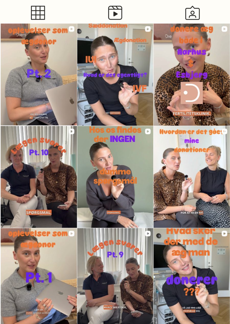 Ægdonor.nu Instagram feed before the rebrand